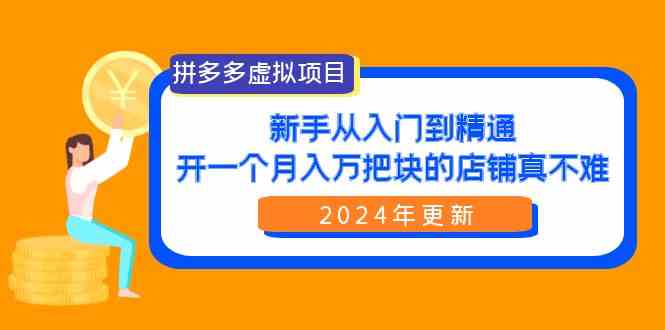 拼多多虚拟项目:入门到精通,开一个月入万把块的店铺 真不难(24年更新)-资源基地