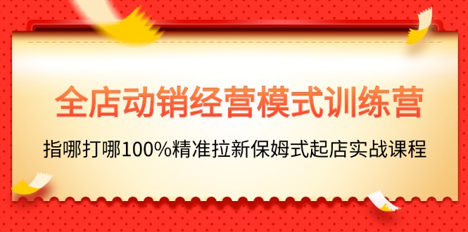全店动销-经营模式训练营，指哪打哪100%精准拉新保姆式起店实战课程-资源基地