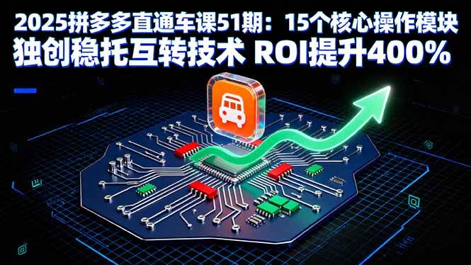 2025拼多多直通车课51期：15个核心操作模块 独创稳托互转技术 ROI提升400%-资源基地