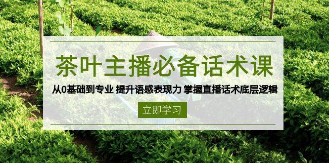 茶叶 主播必备话术课 从0基础到专业 提升语感表现力 掌握直播话术底层逻辑-资源基地