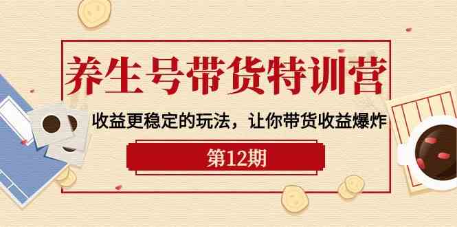 养生号带货特训营【12期】收益更稳定的玩法，让你带货收益爆炸-9节直播课-资源基地
