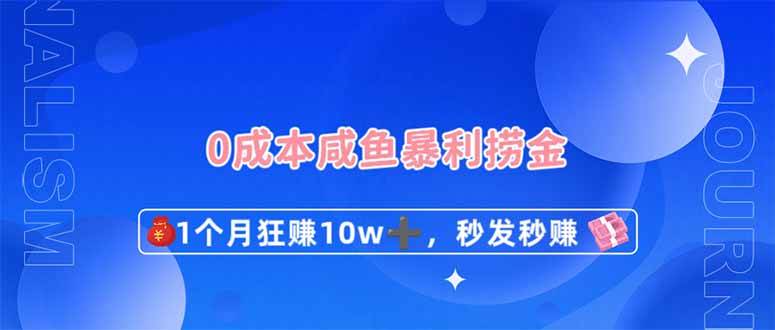 0成本闲鱼暴利捞金，1个月狂赚10W+，秒发秒赚新玩法-资源基地