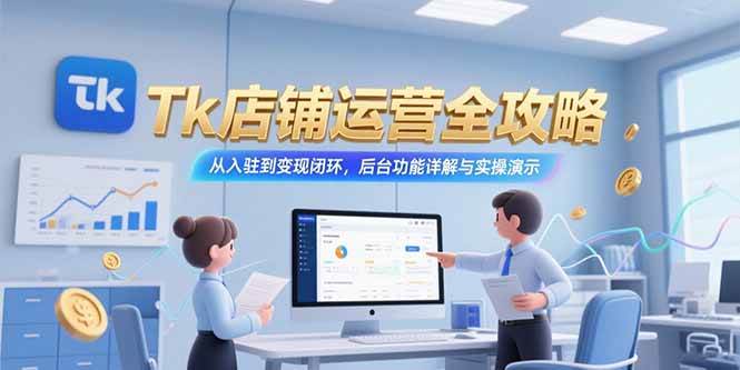 Tk店铺运营全攻略，从入驻到变现闭环，后台功能详解与实操演示-资源基地
