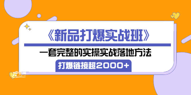 《新品打爆实战班》一套完整的实操实战落地方法，打爆链接超2000+（38节课)-资源基地