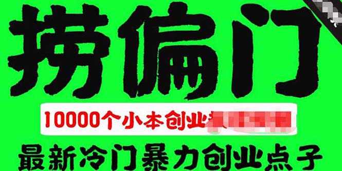 千款捞偏门小本创业小项目，总有一款适合你【无水印】-资源基地