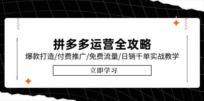 拼多多运营全攻略，爆款打造/付费推广/免费流量/日销千单实战教学/6月更新-资源基地