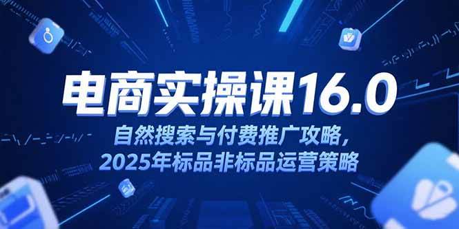 淘宝电商运营课16.0，自然搜索与付费推广攻略，2025年标品非标品运营策略-资源基地
