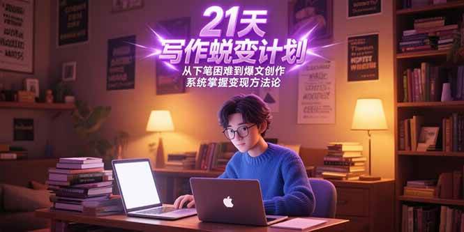 21天写作蜕变计划，从下笔困难到爆文创作，系统掌握变现方法论-资源基地
