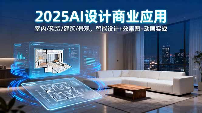 2025AI设计商业应用：室内/软装/建筑/景观，智能设计+效果图+动画实战-资源基地