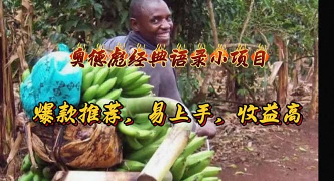 奥德彪经典语录小项目，爆款推荐，易上手，收益高-资源基地