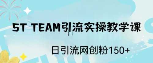 ST TEAM引流实操课,日引流网创粉100+-资源基地