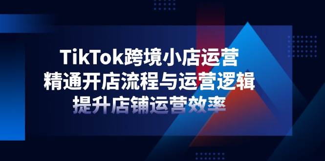 TikTok跨境小店运营，精通开店流程与运营逻辑，提升店铺运营效率-资源基地
