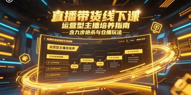 直播带货线下课，运营型主播培养指南，含九步绝杀与仓播玩法-资源基地