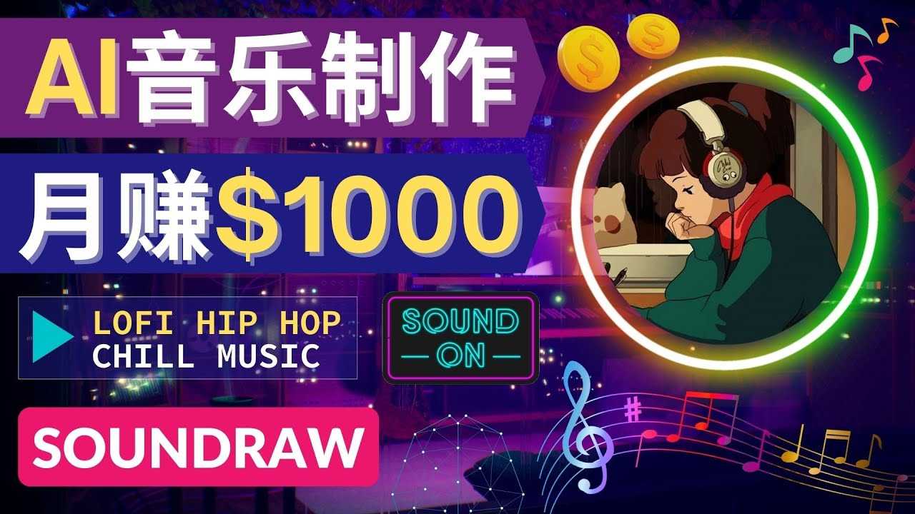 无需任何音乐基础： 使用AI软件制作Lofi Hip Hop Chill Music 月赚1000美元-资源基地