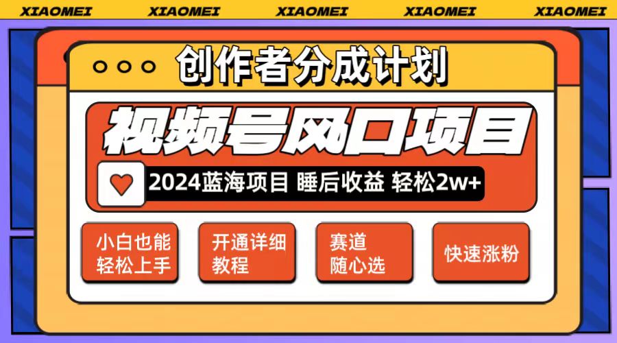 微信视频号大风口项目 轻松月入2w+ 多赛道选择,可矩阵,玩法简单轻松上手-资源基地