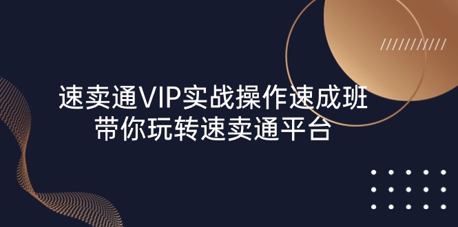 速卖通 VIP实战操作-速成班，带你玩转速卖通平台（23节）-资源基地