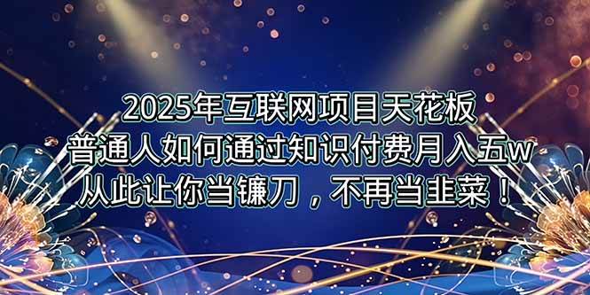 2025年互联网项目天花板,普通人如何通过卖项目实现逆风翻盘,月入5W+!-资源基地