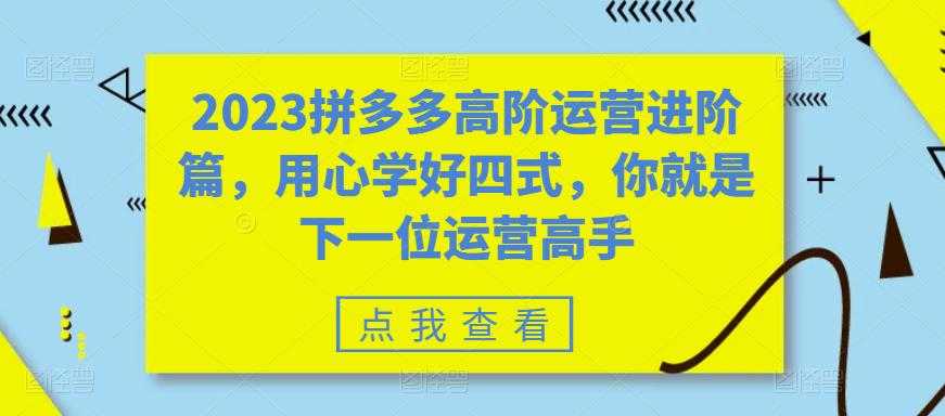 2023拼多多高阶运营进阶篇，用心学好四式，你就是下一位运营高手-资源基地