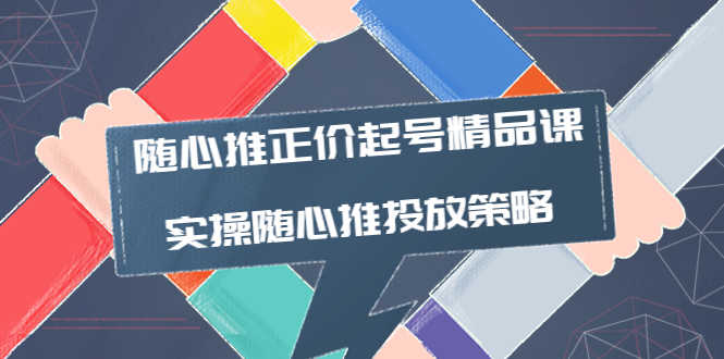 随心推正价起号精品课，实操随心推投放策略（5节课-价值298）-资源基地