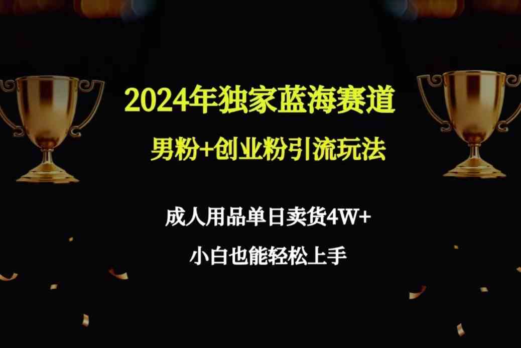 2024年独家蓝海赛道男粉+创业粉引流玩法，成人用品单日卖货4W+保姆教程-资源基地