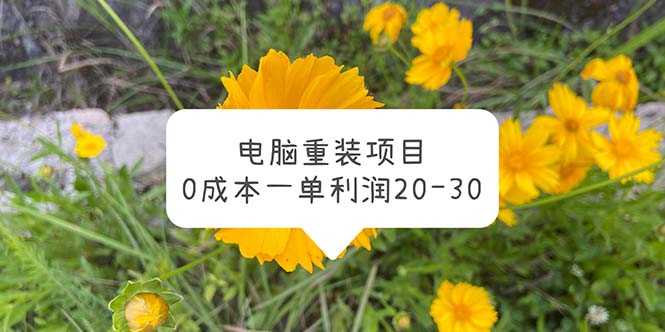 电脑系统重装项目，0成本一单利润20-30-资源基地