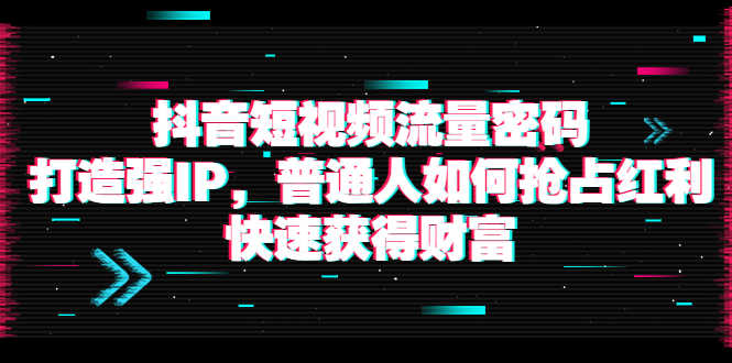 抖音短视频流量密码:打造强IP,普通人如何抢占红利,快速获得财富-资源基地