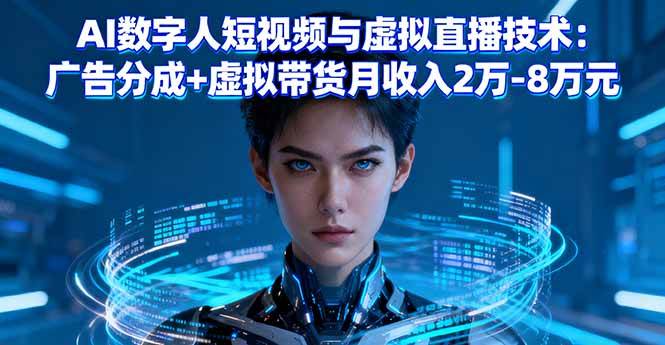 AI数字人短视频与虚拟直播技术:广告分成+虚拟带货月收入2万-8万元-资源基地