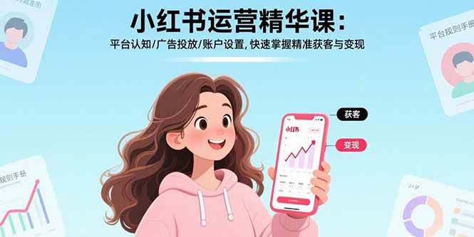小红书运营精华课：平台认知/广告投放/账户设置,快速掌握精准获客与变现-资源基地
