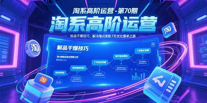 淘系高阶运营-第70期，标品干爆技巧，解决难点策略，大佬操盘方法-资源基地