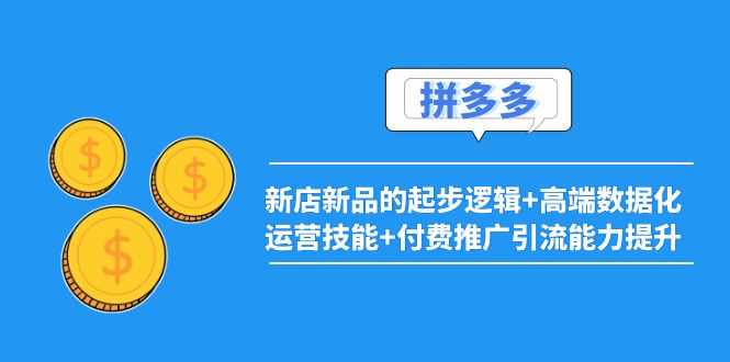 2022拼多多：新店新品的起步逻辑+高端数据化运营技能+付费推广引流能力提升-资源基地
