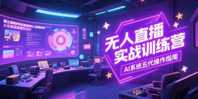 无人直播实操训练营,从设备搭建到话术,AI系统五代操作指南(7月更新)-资源基地