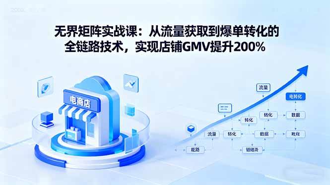 无界矩阵实战课:从流量获取到爆单转化的全链路技术,实现店铺GMV提升200%-资源基地