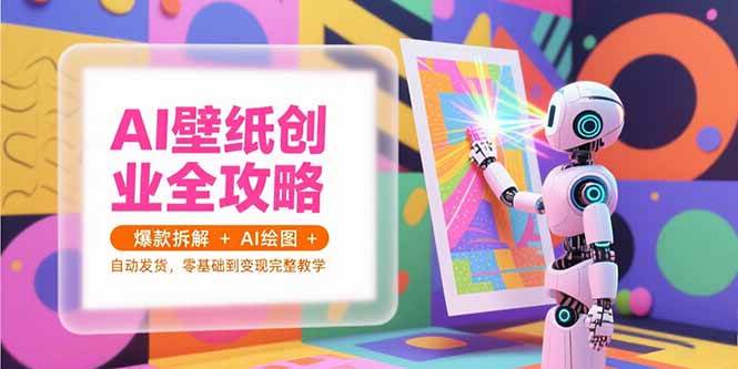 AI壁纸创业全攻略，爆款拆解+AI绘图+自动发货，零基础到变现完整教学-资源基地