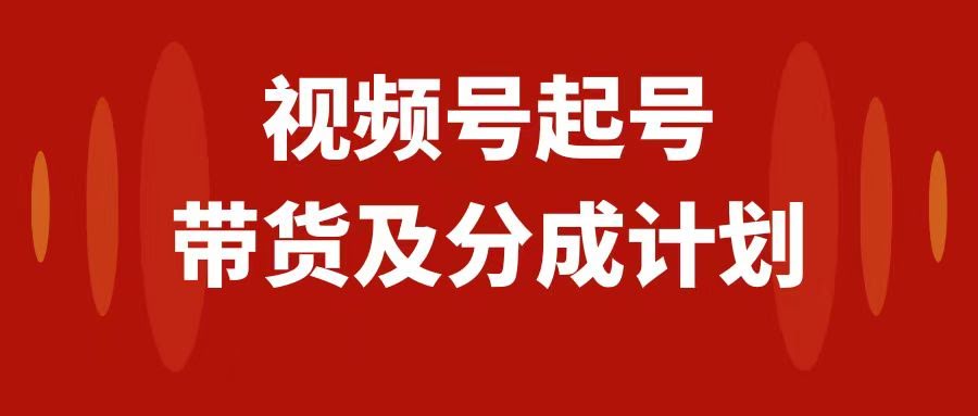 视频号快速起号，分成计划及带货，0-1起盘、运营、变现玩法，日入1000+-资源基地