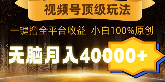 视频号顶级玩法,无脑月入40000+,一键撸全平台收益,纯小白也能100%原创-资源基地