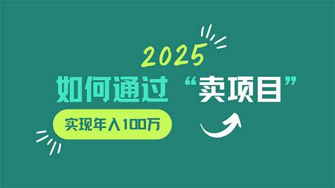 2025年如何通过“卖项目”实现年入100万-资源基地