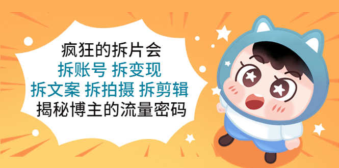疯狂的拆片会：拆账号 拆变现 拆文案 拆拍摄 拆剪辑  揭秘博主的流量密码-资源基地