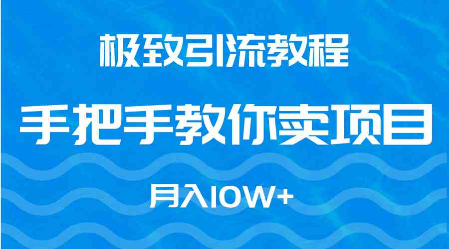极致引流教程,手把手教你卖项目,月入10W+-资源基地