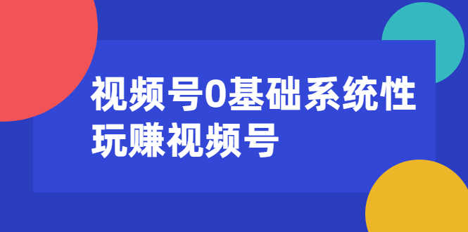 视频号0基础系统性玩赚视频号内容运营+引流+快速变现(20节课)-资源基地