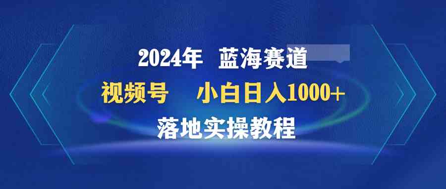 2024年蓝海赛道 视频号  小白日入1000+ 落地实操教程-资源基地
