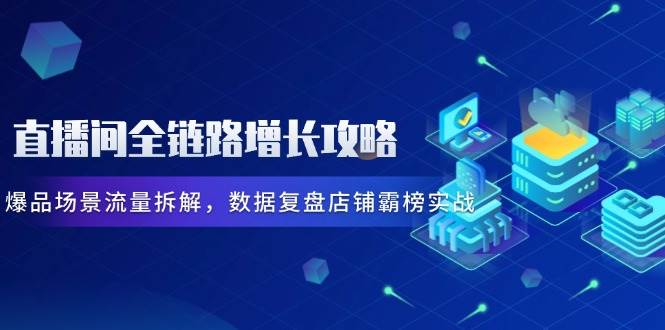 直播间全链路增长攻略，爆品场景流量拆解，数据复盘店铺霸榜实战-资源基地