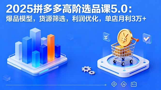2025拼多多高阶选品课5.0：爆品模型，货源筛选，利润优化，单店月利3万+-资源基地