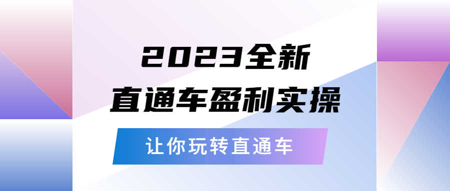 2023全新直通车·盈利实操：从底层，策略到搭建，让你玩转直通车-资源基地