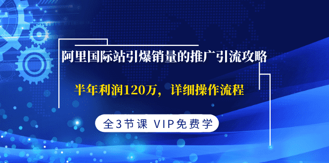 阿里国际站引爆销量的推广引流攻略,半年利润120万,详细操作流程(全3节课)-资源基地