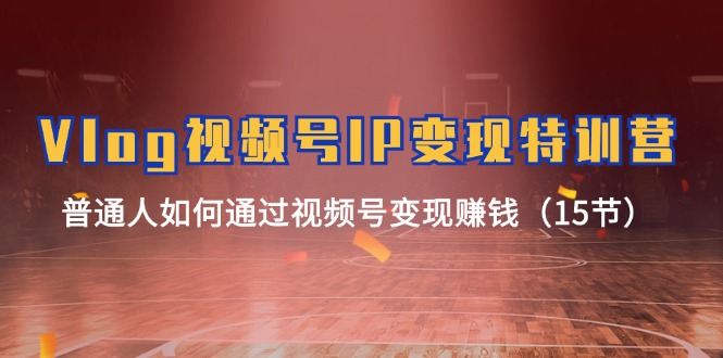 Vlog 视频号IP变现特训营，普通人如何通过视频号变现赚钱（15节）-资源基地