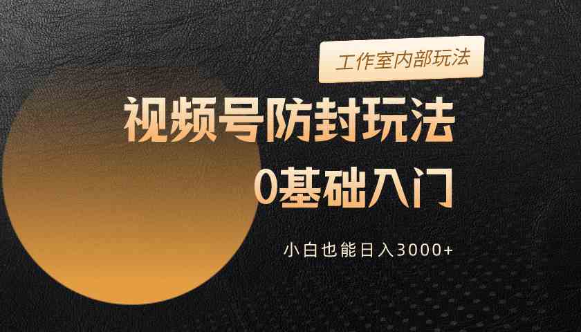 2024视频号升级防封玩法,零基础入门,小白也能日入3000+-资源基地