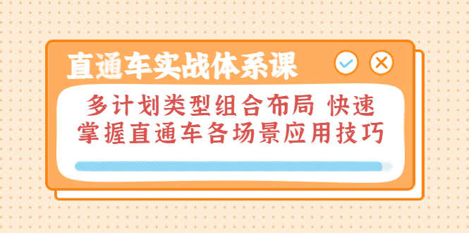 直通车实战体系课:多计划类型组合布局 快速掌握直通车各场景应用技巧-资源基地