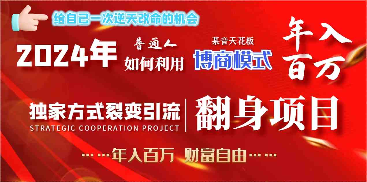 2024年普通人如何利用博商模式做翻身项目年入百万，财富自由-资源基地