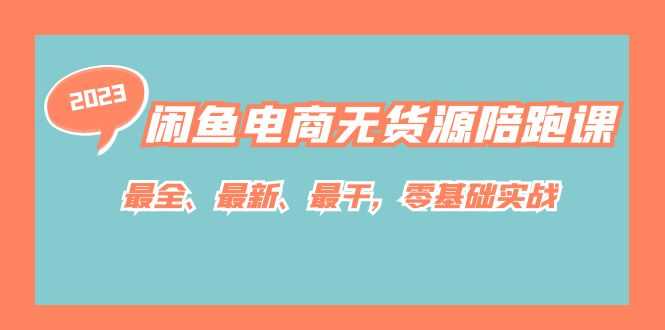 闲鱼电商无货源陪跑课，最全、最新、最干，零基础实战！-资源基地