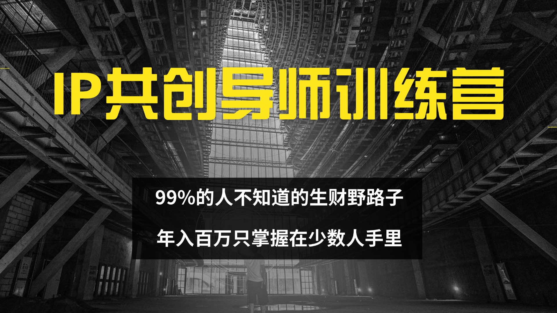 IP共创导师训练营 99%的人不知道的生财野路子 只掌握在少数人手里-资源基地